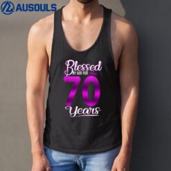 70th Birthday Gifts Blessed by God for 70 Years Old Crown Tank Top