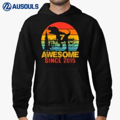 7 Year Old Gift Dinosaur Awesome Since 2015 7th Birthday Boy Hoodie