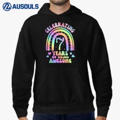 7 Years Of Being Awesome Bday 7th Birthday Girl Tie Dye Hoodie