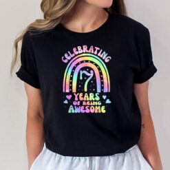 7 Years Of Being Awesome Bday 7th Birthday Girl Tie Dye T-Shirt