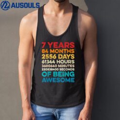 7th Birthday 7 Years of Being Awesome Vintage 7 Years Old Tank Top