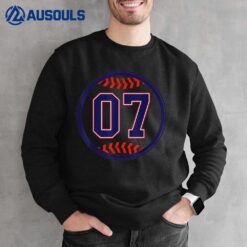 7th Birthday Baseball Big Number Seven 7 Year Old Boy Girl Ver 2 Sweatshirt