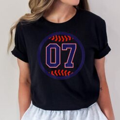 7th Birthday Baseball Big Number Seven 7 Year Old Boy Girl Ver 2 T-Shirt