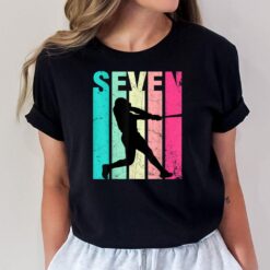 7th Birthday Baseball Big Number Seven 7 Year Old Boy Girl T-Shirt