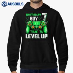 7th Birthday Boy Time To Level Up Video Gamer 7 Year Old Hoodie