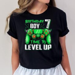 7th Birthday Boy Time To Level Up Video Gamer 7 Year Old T-Shirt