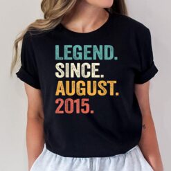 7th Birthday Gifts 7 Years Old Boy Legend Since August 2015 T-Shirt