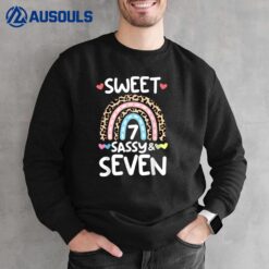 7th Birthday Rainbow Leopard Sweet Sassy & Seven Years Old Sweatshirt