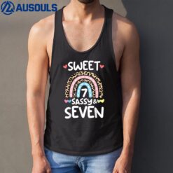 7th Birthday Rainbow Leopard Sweet Sassy & Seven Years Old Tank Top