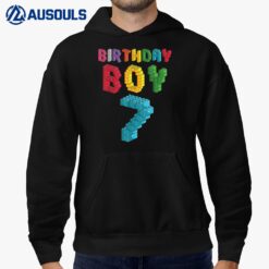 7th birthday Boy master builder 7 years old block building Hoodie