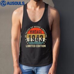 80 Year Old Gifts Vintage 1943 Limited Edition 80th Birthday Tank Top