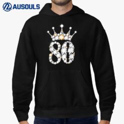 80 Years Old Gifts 80th Birthday Queen Girls diamond crown Hoodie