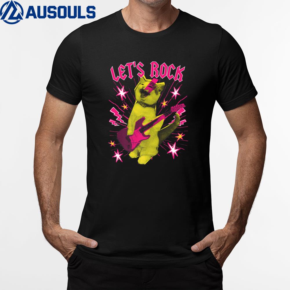 80s Rock N Roll Girl Cat, Let’s Rock Premium T-Shirt Hoodie Sweatshirt For Men Women