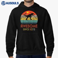 8 Year Old Gift Dinosaur Awesome Since 2015 8th Birthday Hoodie