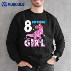 8 Year Old Gifts Party 8th Birthday Girl dinosaur Funny Sweatshirt