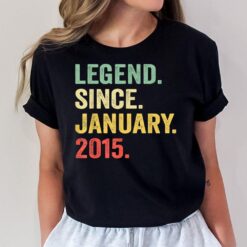 8 Years Old Gifts Legend Since January 2015 8th Birthday Boy T-Shirt