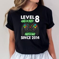 8th Birthday Boy Level 8 Unlocked Awesome 2014 Video Gamer T-Shirt