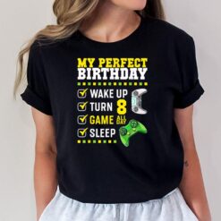8th Birthday Party Perfect For Gamer 8 Years Old Boy Kids T-Shirt