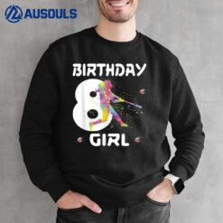 8th Birthday Softball Eight 8 Year Old Girl Sweatshirt