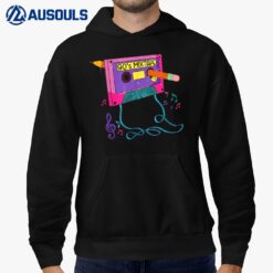 90s Cassette Tape Pencil 1990s Retro Vintage Throwback Music Hoodie