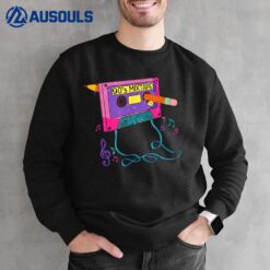 90s Cassette Tape Pencil 1990s Retro Vintage Throwback Music Sweatshirt