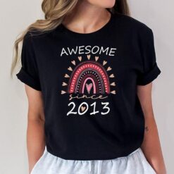 9 Year Old Girls Awesome Since 2013 9th Birthday Rainbow T-Shirt