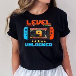 9 Year Old Level 9 Unlocked 9th Birthday Boy Video Games T-Shirt