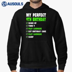 9 Year Old Perfect 9th Birthday Lacrosse 9th Birthday Hoodie