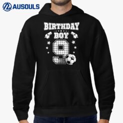 9 Year Old Soccer Player 9th Birthday Party Boy Hoodie