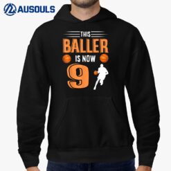 9 Years Old 9th Birthday Basketball Gift For Boys Party Hoodie