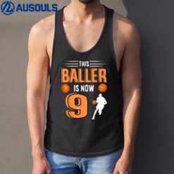 9 Years Old 9th Birthday Basketball Gift For Boys Party Tank Top