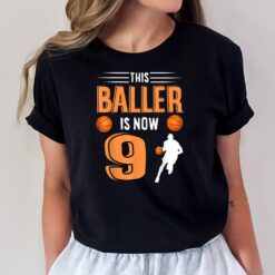 9 Years Old 9th Birthday Basketball Gift For Boys Party T-Shirt