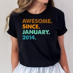 9 Years Old Awesome Since January 2014 9th Birthday Gifts T-Shirt