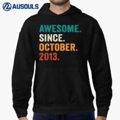 9 Years Old Gifts 9th Birthday Awesome Since October 2013 Hoodie