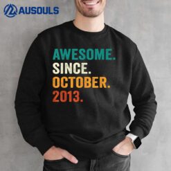 9 Years Old Gifts 9th Birthday Awesome Since October 2013 Sweatshirt