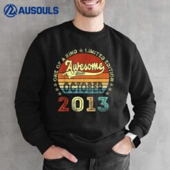 9 Years Old Gifts Awesome Since October 2013 9th Birthday Sweatshirt