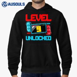 9th Birthday Boy Level 9 Unlocked Video Gamer Birthday Hoodie