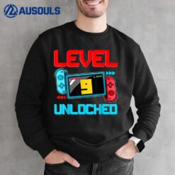 9th Birthday Boy Level 9 Unlocked Video Gamer Birthday Sweatshirt