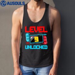 9th Birthday Boy Level 9 Unlocked Video Gamer Birthday Tank Top