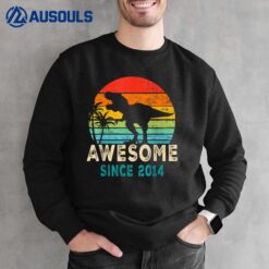 9th Birthday Dinosaur 9 Year Old Boy Awesome Since 2014 Gift Sweatshirt