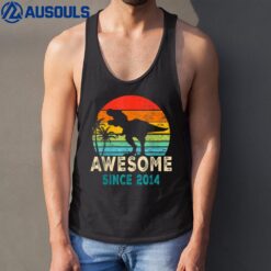 9th Birthday Dinosaur 9 Year Old Boy Awesome Since 2014 Gift Tank Top