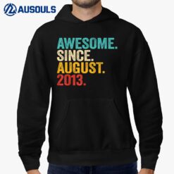 9th Birthday Gift 9 Year Old Boy Awesome Since August 2013 Hoodie