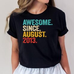 9th Birthday Gift 9 Year Old Boy Awesome Since August 2013 T-Shirt