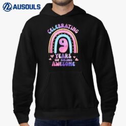 9th Birthday Girl Tie Dye 9 Years Of Being Awesome Bday Hoodie