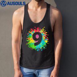 9th Birthday Paint Splashes Tank Top