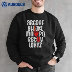 ABC Chalk Alphabet I Love You English Teacher Valentines Day Sweatshirt