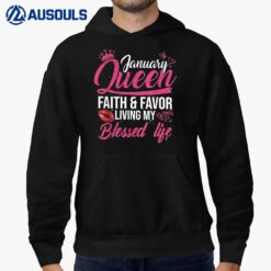 A Queen Was Born In January Shirt Birthday for Queen Girls Hoodie