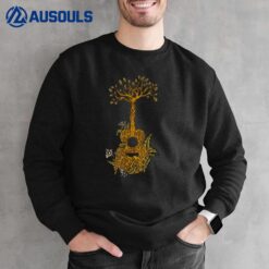 Acoustic guitar tree nature guitarist life of guitar player Sweatshirt