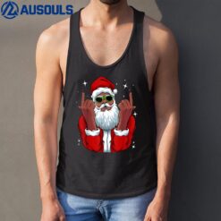 African American Santa Christmas Pajama Cool Black X-Mas Tank Top