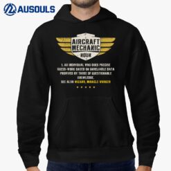 Aircraft Mechanic Definition Funny Noun Meaning Gifts Men Hoodie